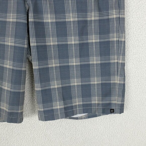 Quiksilver Amphibians Shorts Mens 34 Blue Plaid Hybrid Classic Retro Swim - Picture 3 of 10